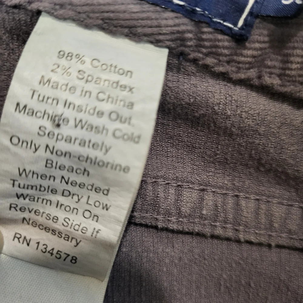Vineyard Vines Men's Charcoal‎ Gray Cordouroy Pants, Size 30x32